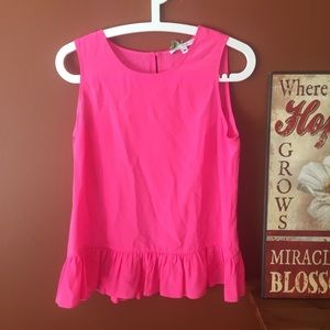 Amanda Uprichard Pink Silk Ruffle Tank M